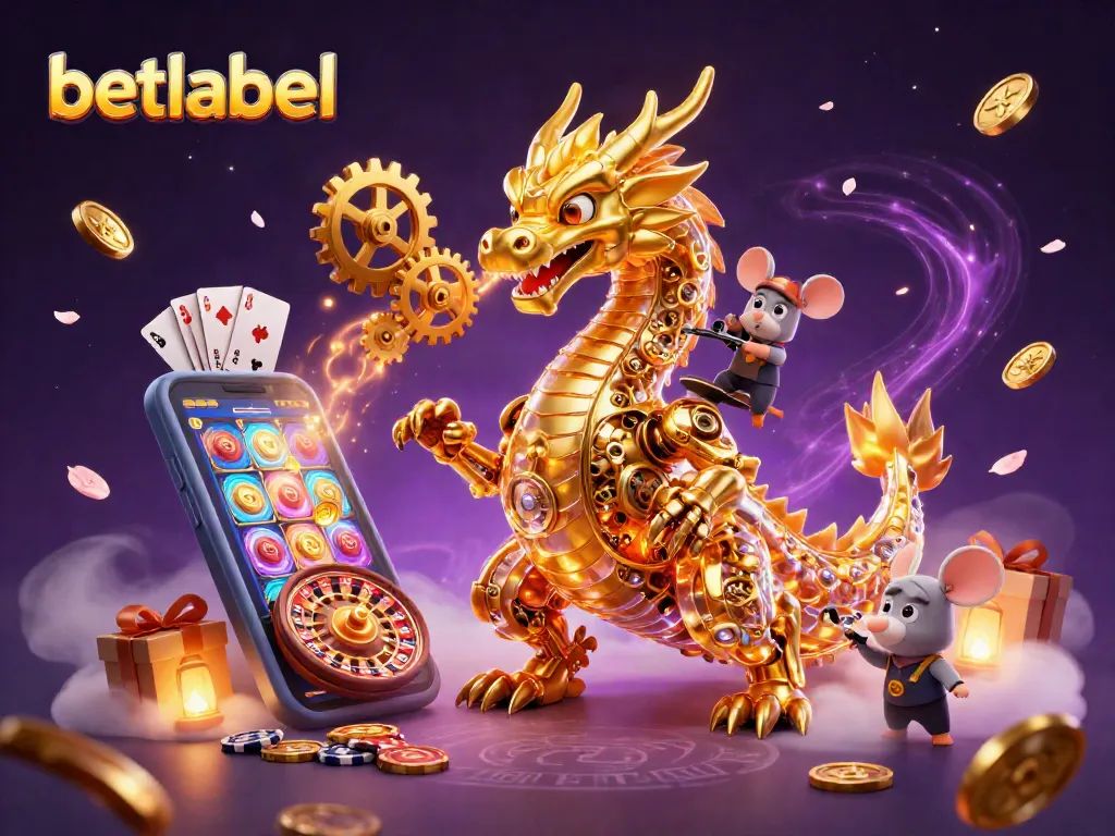 Experience the excitement of betlabel with golden dragon, dynamic casino elements, and vibrant games.
