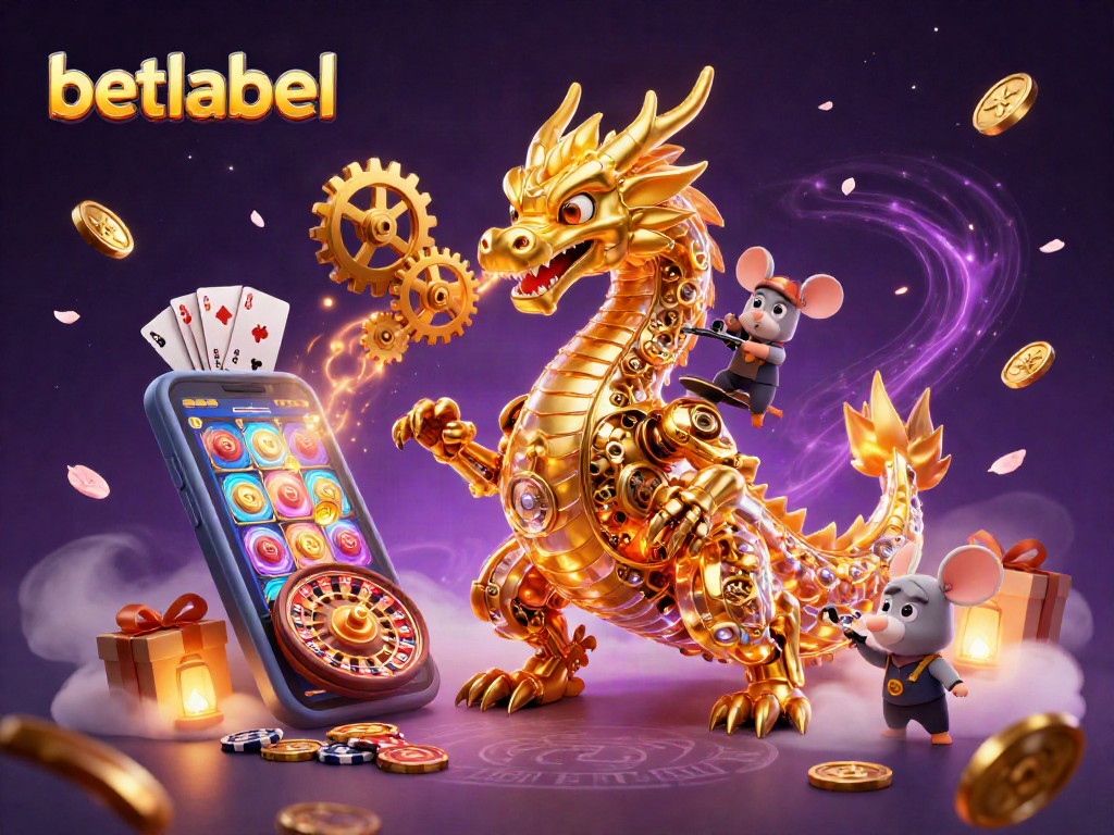 Experience the excitement of betlabel with golden dragon, dynamic casino elements, and vibrant games.