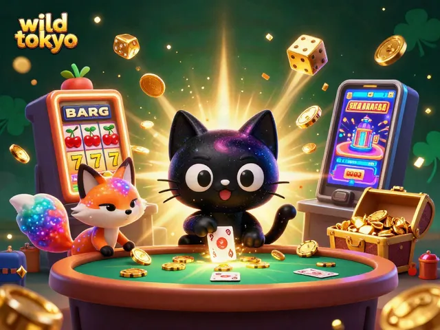 Experience the thrill at wild tokyo casino with a vibrant cosmic scene featuring games and vibrant characters.