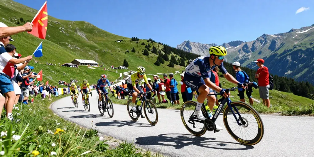Exciting cycling competition scene showcasing professionals racing in the mercato ciclismo event.